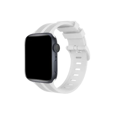 BUĞZ Watch 38mm Kr408 Çizgili Silikon Kordon - Beyaz