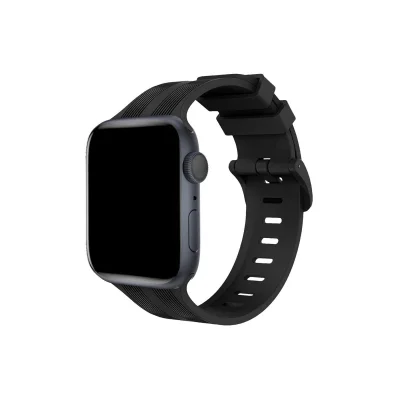 BUĞZ Watch 38mm Kr408 Çizgili Silikon Kordon - Siyah
