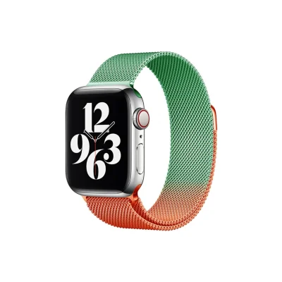 BUĞZ Watch 38mm Metal Mıknatıslı Kordon - Turuncu-yeşil