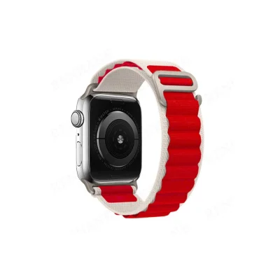 BUĞZ Watch 42mm Mountain Kordon - Beyaz-kırmızı
