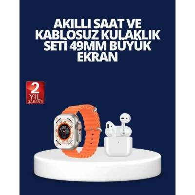 BUĞZ Watch 9 Max Akıllı Saat ve Kablosuz Kulaklık Seti 2 Kordonlu Sesli Görüşme Özellikli
