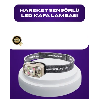 BUĞZ Wave Sensörlü LED Kafa Lambası Şarjlı Ayarlanabilir Işık