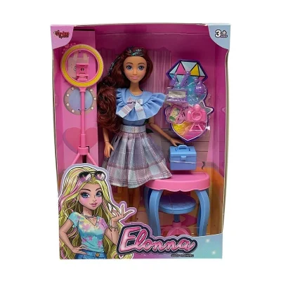 BUĞZ WG66956 -Vardem Kutulu Güzellik Masalı Çantalı Bebek Set 11,5 inç