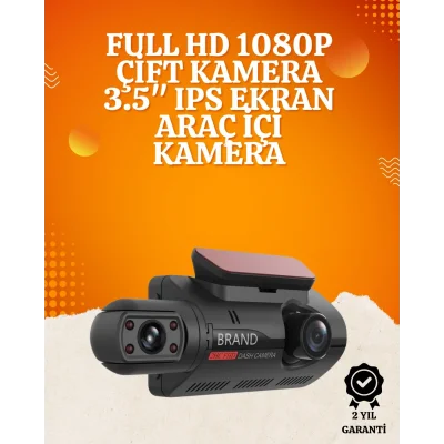 BUĞZ WiFi Destekli Araç Kamerası – 3 inç Ekran, 1080P Ön ve 720P İç Kamera