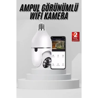 BUĞZ Wifi Güvenlik Kamerası 360 Derece Dönebilen Harekete Duyarlı Gece Görüşlü Ampul - BUĞZ