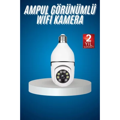  Wifi Güvenlik Kamerası Çift kameralı Ampule Takılabilir Sensörlü