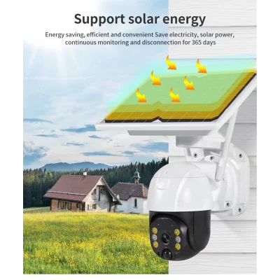  Wifi Uygulamalı Gece Görüşlü Solar Güneş Enerjili Kamera Akıllı Dış Mekan Güvenlik Kamerası