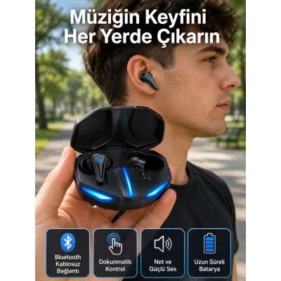 BUĞZ Wireless Gaming Kulaklık Mikrofonlu Bluetooth Oyuncu Kulaklığı