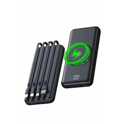 BUĞZ Wireless Powerbank 10000 Mah LED Ekranlı Dahili Kablolu Hızlı Şarj - BUĞZ