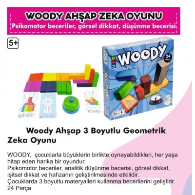 BUĞZ Woody Ahşap 3 Boyutlu Geometrik Zeka Oyunu