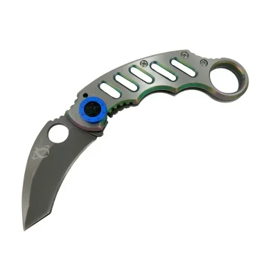 BUĞZ X05bl Gümüş Karambit 17 Cm - Metal Saplı, Manuel