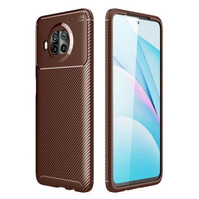 BUĞZ Xiaomi Mi 10t Lite Kılıf Auto Focus Karbon Kapak - Kahverengi