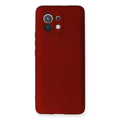 BUĞZ Xiaomi Mi 11 Kılıf First Silikon - Bordo
