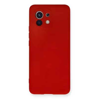 BUĞZ Xiaomi Mi 11 Kılıf Nano İçi Kadife Silikon - Kırmızı