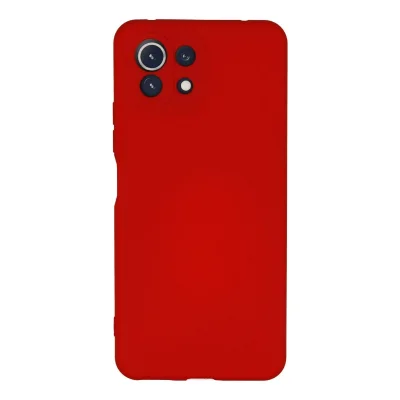 BUĞZ Xiaomi Mi 11 Lite Kılıf Nano İçi Kadife Silikon - Kırmızı