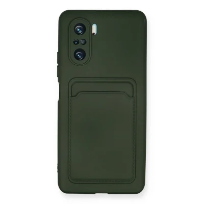 BUĞZ Xiaomi Mi 11i Kılıf Kelvin Kartvizitli Silikon - Koyu Yeşil