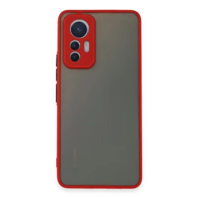 BUĞZ Xiaomi Mi 12 Lite Kılıf Montreal Silikon Kapak - Kırmızı