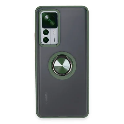 BUĞZ Xiaomi Mi 12t Pro Kılıf Montreal Yüzüklü Silikon Kapak - Yeşil