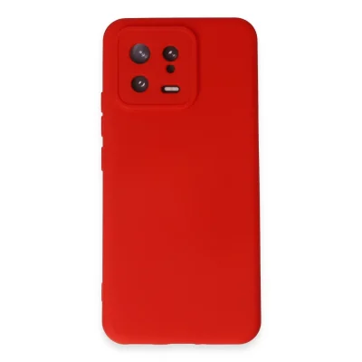 BUĞZ Xiaomi Mi 13 Kılıf Nano İçi Kadife Silikon - Kırmızı