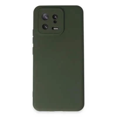 BUĞZ Xiaomi Mi 13 Kılıf Nano İçi Kadife Silikon - Koyu Yeşil