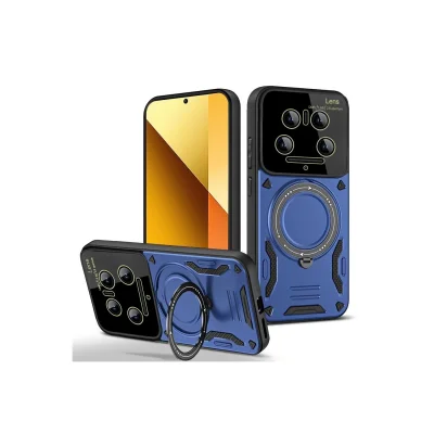BUĞZ Xiaomi Mi 14 Ultra Kılıf Joy Lens Standlı Kapak - Lacivert