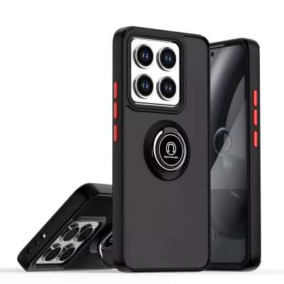 BUĞZ Xiaomi Mi 14t Pro Kılıf Montreal Yüzüklü Silikon Kapak - Siyah