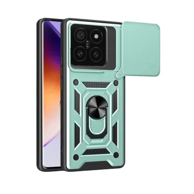 BUĞZ Xiaomi Mi 14t Pro Kılıf Pars Lens Yüzüklü Silikon - Yeşil