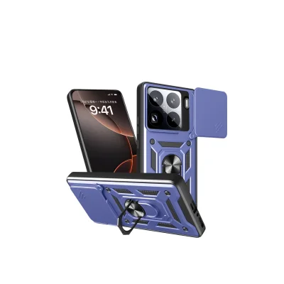 BUĞZ Xiaomi Mi 15 Pro Kılıf Pars Lens Yüzüklü Silikon - Lacivert