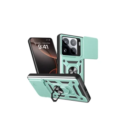 BUĞZ Xiaomi Mi 15 Pro Kılıf Pars Lens Yüzüklü Silikon - Yeşil