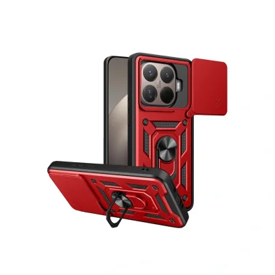 BUĞZ Xiaomi Mi 15t Pro Pars Lens Yüzüklü Silikon - Kırmızı