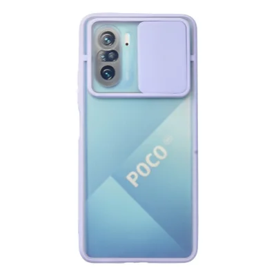 BUĞZ Xiaomi Poco F3 Kılıf Palm Buzlu Kamera Sürgülü Silikon - Lila