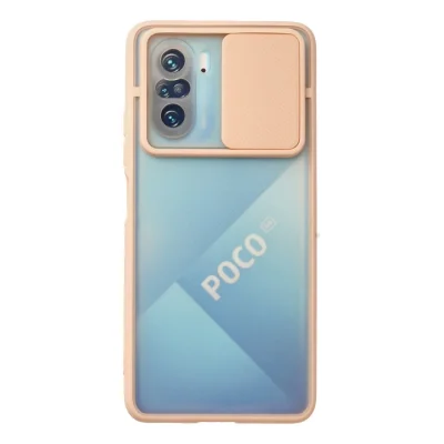 BUĞZ Xiaomi Poco F3 Kılıf Palm Buzlu Kamera Sürgülü Silikon - Pembe