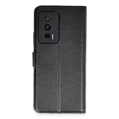 BUĞZ Xiaomi Poco F5 Pro Kılıf Trend S Plus Kapaklı Kılıf - Siyah