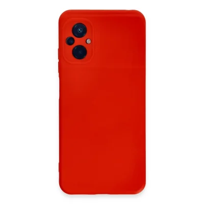 BUĞZ Xiaomi Poco M5 Kılıf Nano İçi Kadife Silikon - Kırmızı