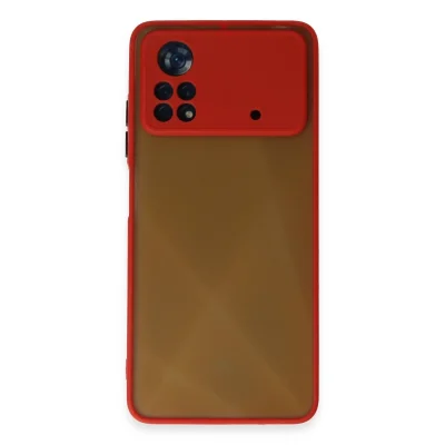 BUĞZ Xiaomi Poco X4 Pro 5g Kılıf Montreal Silikon Kapak - Kırmızı