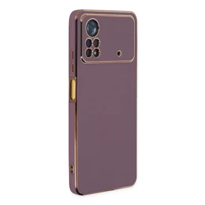 BUĞZ Xiaomi Poco X4 Pro 5g Kılıf Volet Silikon - Mor