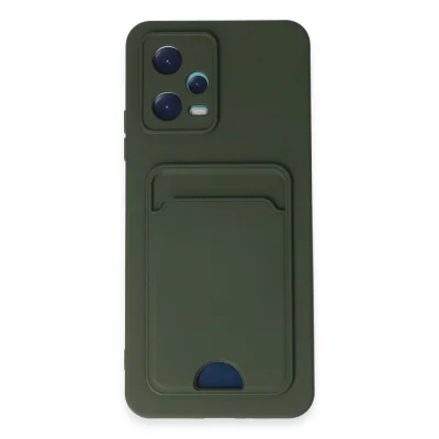 BUĞZ Xiaomi Poco X5 5g Kılıf Kelvin Kartvizitli Silikon - Koyu Yeşil