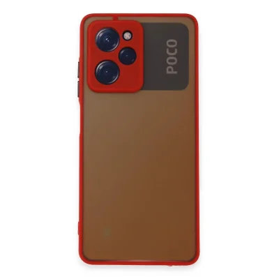 BUĞZ Xiaomi Poco X5 Pro 5g Kılıf Montreal Silikon Kapak - Kırmızı