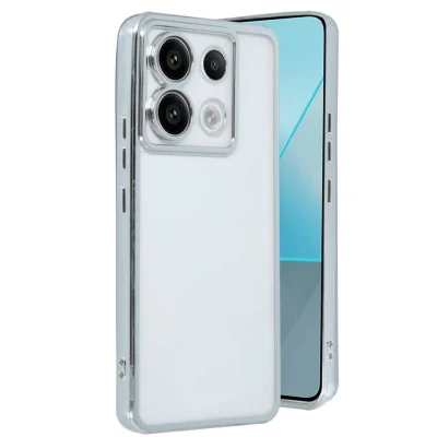 BUĞZ Xiaomi Poco X6 Kılıf Razer Lensli Silikon - Gümüş