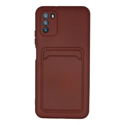 BUĞZ Xiaomi Pocophone M3 Kılıf Kelvin Kartvizitli Silikon - Bordo