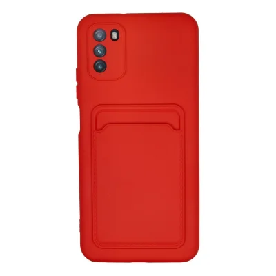 BUĞZ Xiaomi Pocophone M3 Kılıf Kelvin Kartvizitli Silikon - Kırmızı