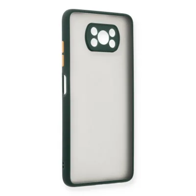 BUĞZ Xiaomi Pocophone X3 Kılıf Montreal Silikon Kapak - Yeşil