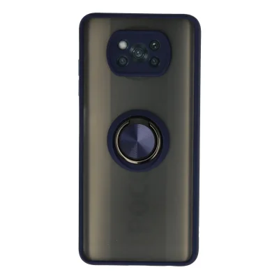 BUĞZ Xiaomi Pocophone X3 Kılıf Montreal Yüzüklü Silikon Kapak - Lacivert