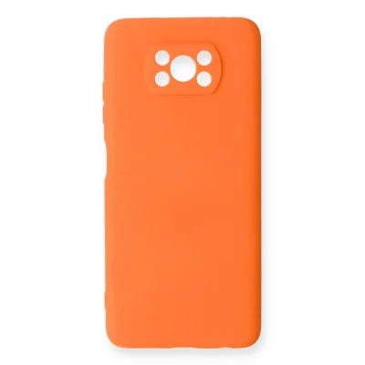 BUĞZ Xiaomi Pocophone X3 Kılıf Nano İçi Kadife Silikon - Turuncu