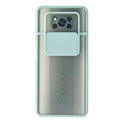 BUĞZ Xiaomi Pocophone X3 Kılıf Palm Buzlu Kamera Sürgülü Silikon - Turkuaz