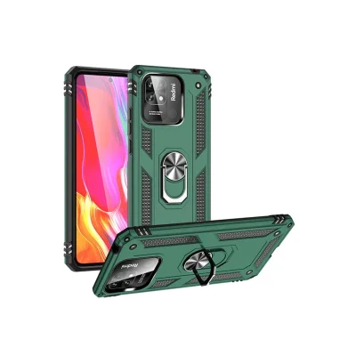 BUĞZ Xiaomi Redmi 10c Kılıf Sofya Yüzüklü Silikon Kapak - Yeşil