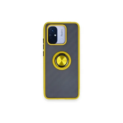 BUĞZ Xiaomi Redmi 12c Kılıf Montreal Yüzüklü Silikon Kapak - Sarı