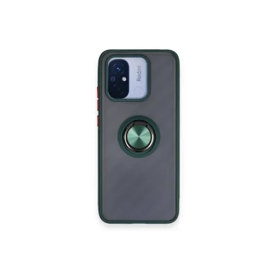 BUĞZ Xiaomi Redmi 12c Kılıf Montreal Yüzüklü Silikon Kapak - Yeşil