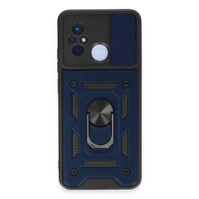 BUĞZ Xiaomi Redmi 12c Kılıf Pars Lens Yüzüklü Silikon - Lacivert