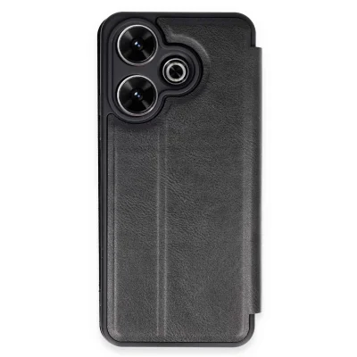 BUĞZ Xiaomi Redmi 13 4g Kılıf Flip Cover - Siyah